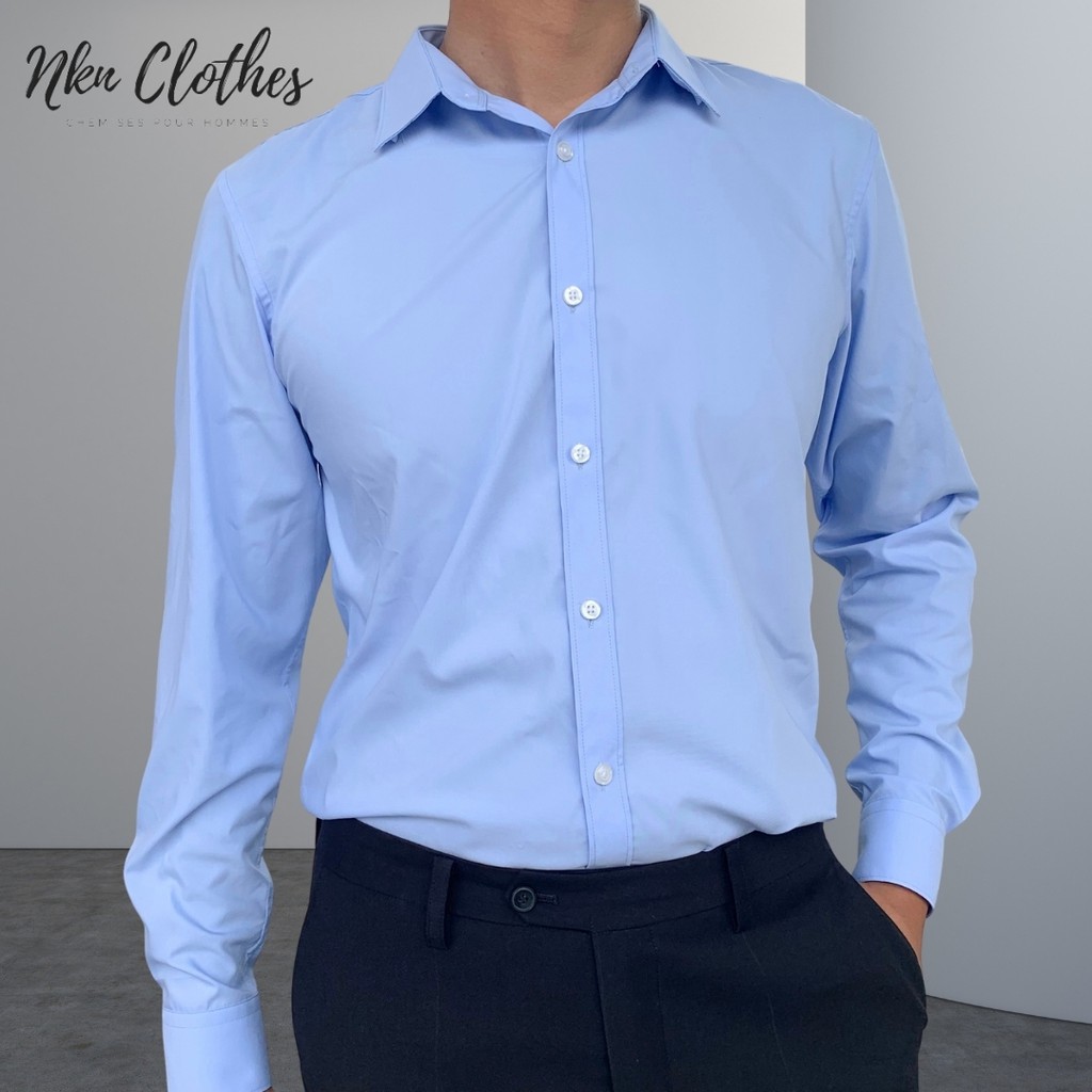 Áo sơ mi nam dài tay trơn đủ màu, vải cao cấp, thoáng mát, thấm hút mồ hôi, chống nhăn NKN | BigBuy360 - bigbuy360.vn