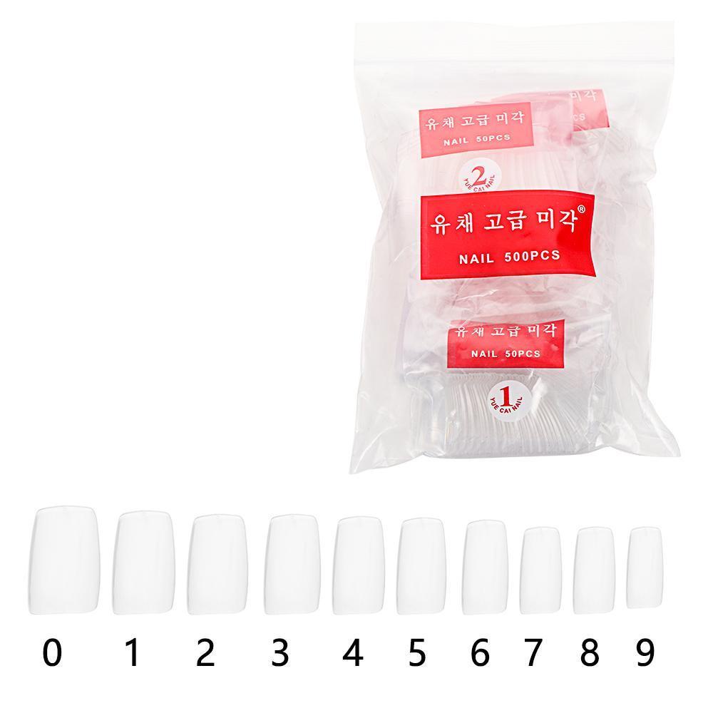Túi 500 Móng Tay Giả Acrylic Trong Suốt 9 Kiểu Tự Nhiên