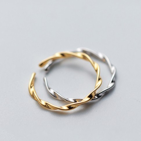 Nhẫn bạc nữ tròn trơn dạng xoăn dễ thương - N2627 - Bảo Ngọc Jewelry
