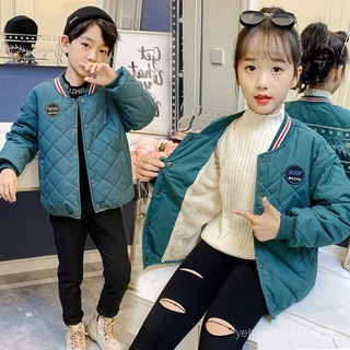 Áo khoác đệm cotton lót lông cừu cho bé trai bé gái