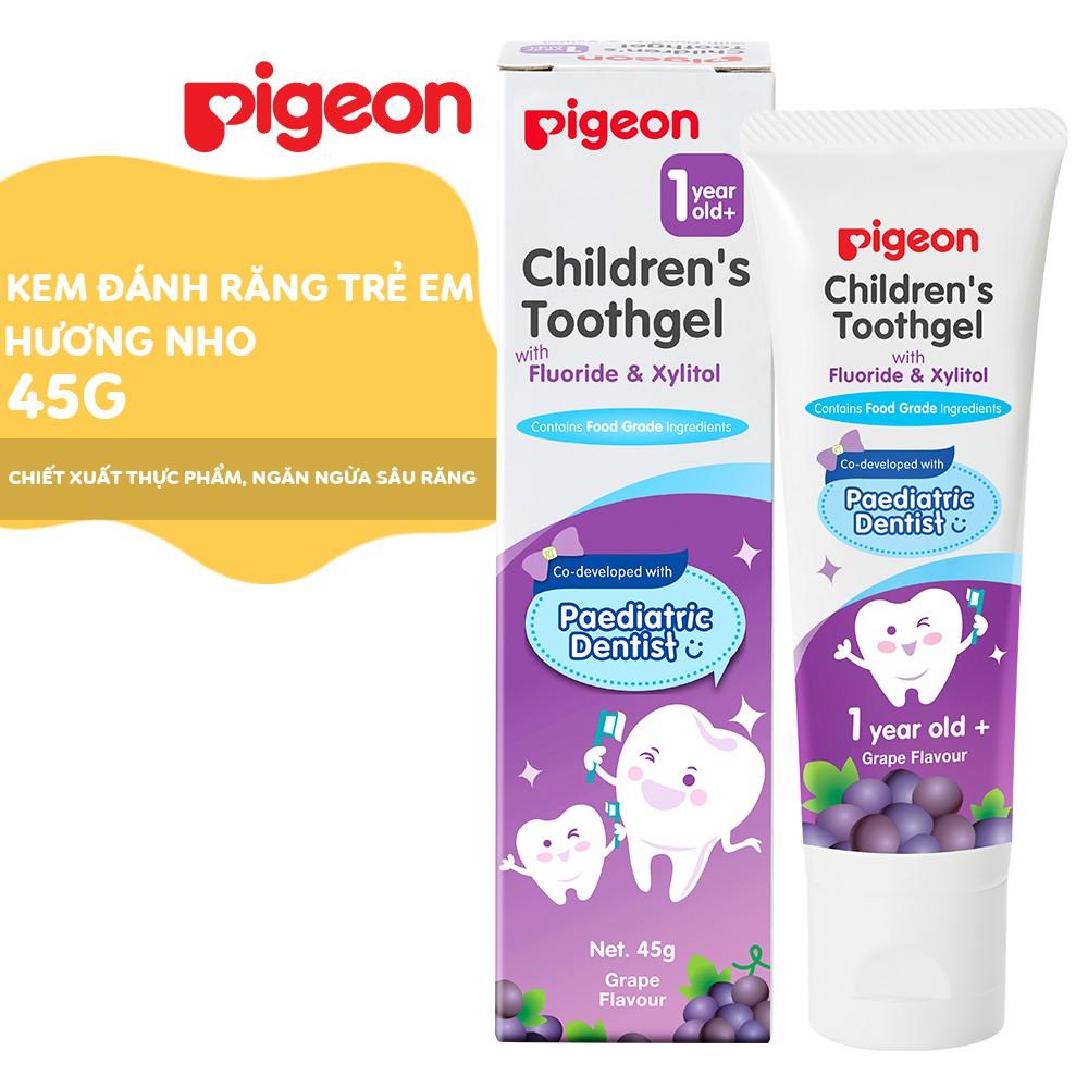 Kem Đánh Răng Pigeon 45g Cho Bé Từ 1 Tuổi - Hương Dâu/ Nho/ Hương Tự Nhiên/ Trái Cây Nhiệt Đới - Timikid