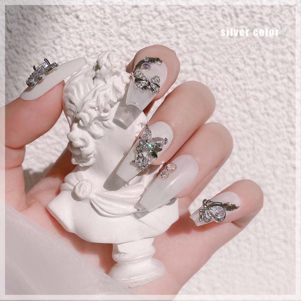 Phụ Kiện Trang Sức Trang Trí Móng Nghệ Thuật Hình Bươm Bướm 3d Đính Ngọc Trai Nhân Tạo Sang Trọng