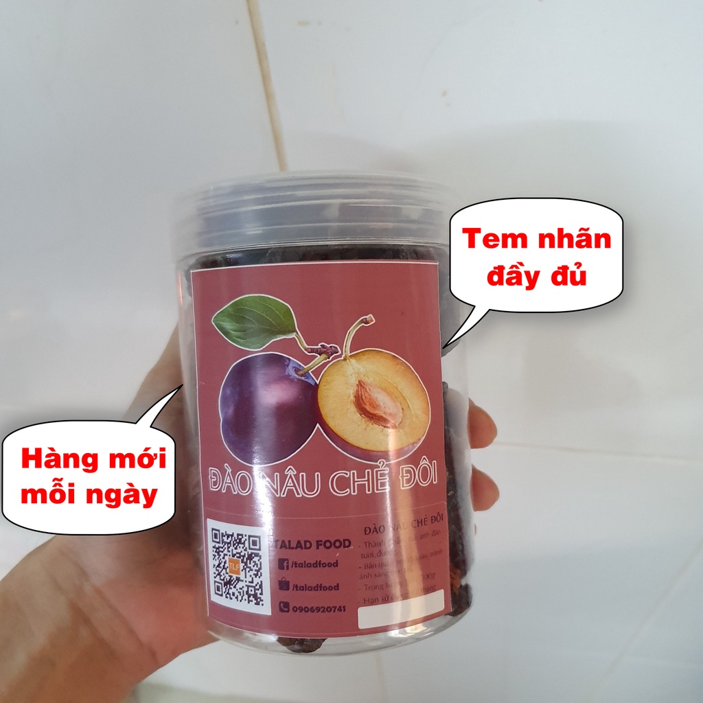 Ô mai đào nâu bổ đôi NUTTY NICE, đồ ăn vặt Sài Gòn, mềm chua chua ngọt ngọt thích hợp ăn bánh uống trà