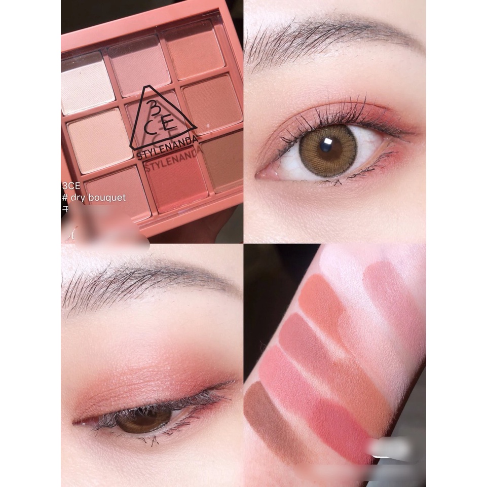 Màu Mắt 9 Ô 3CE Multi Eye Color Pallette Beach Muse- Over Take- Dry Bouquet- All Nighter - Dear Nude