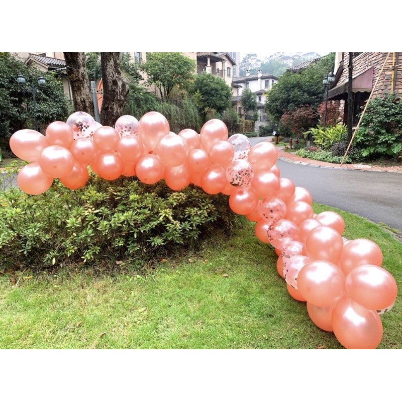 10 Bong Bóng 12 Inch Màu Vàng Hồng Dùng Trang Trí Tiệc Sinh Nhật