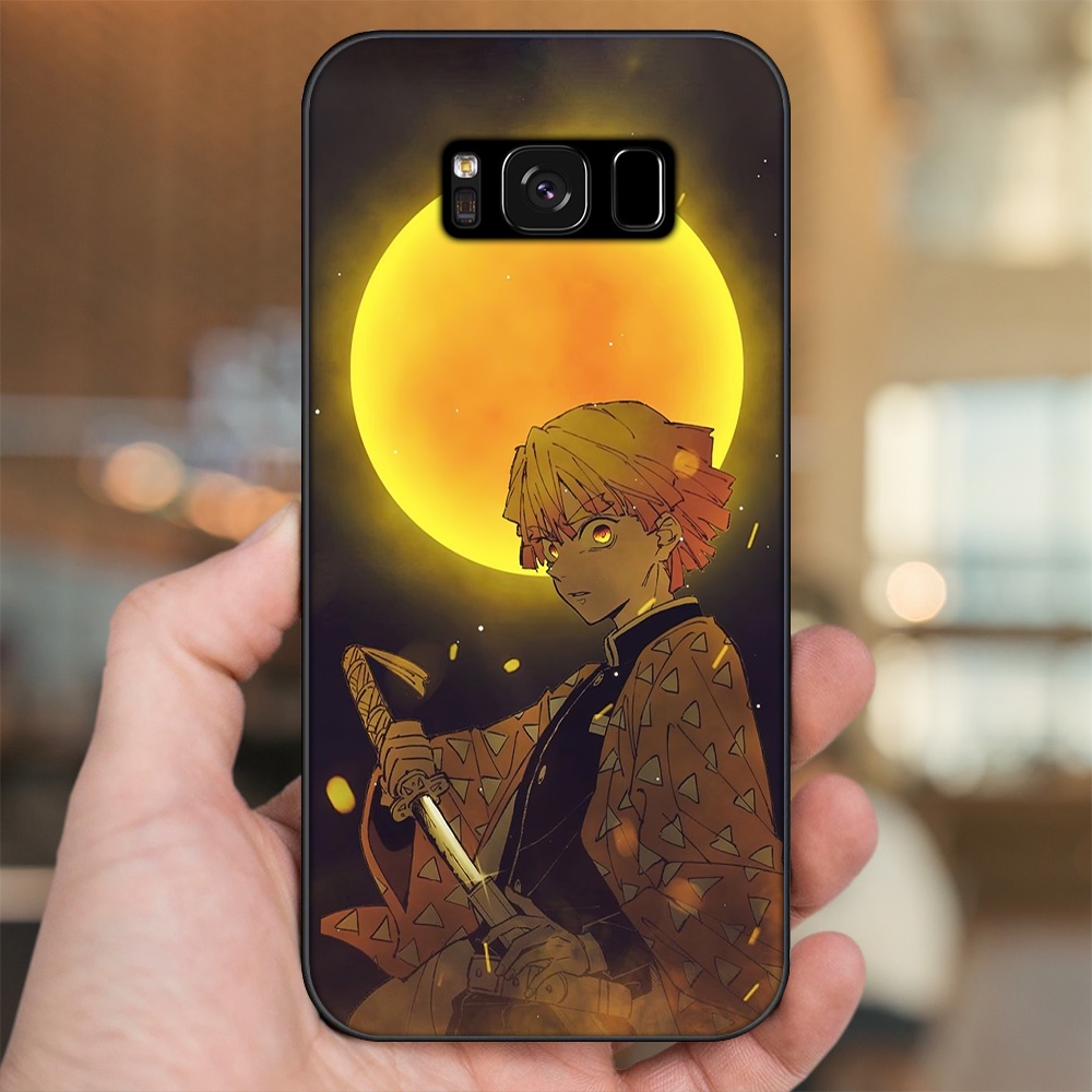 Ốp lưng Samsung S8, S8 Plus viền đen in hình Zenitsu Kimetsu no Yaiba