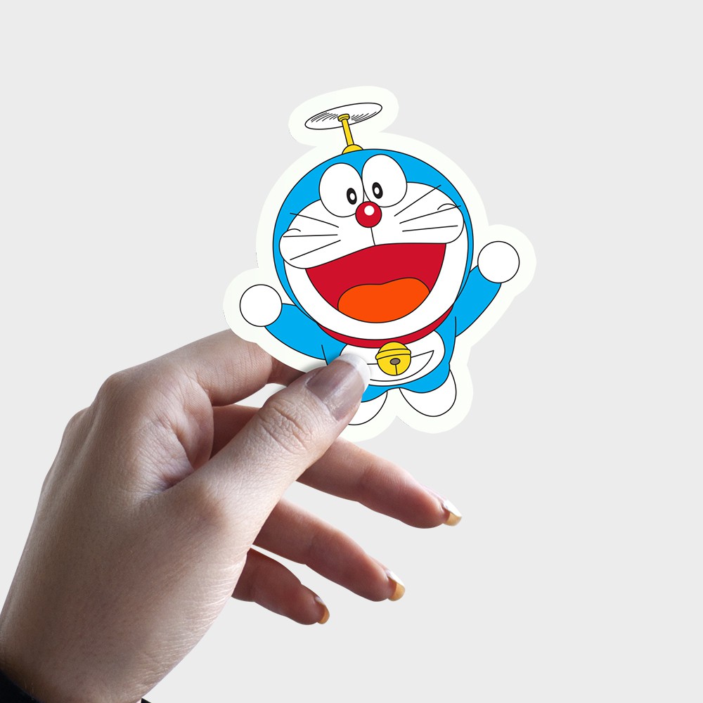 Bộ 35 Sticker Doremon - Hình Dán Mèo Doreamon Trang Trí Mũ Bảo Hiểm Điện Thoại Xe Máy - Chống Thấm Nước