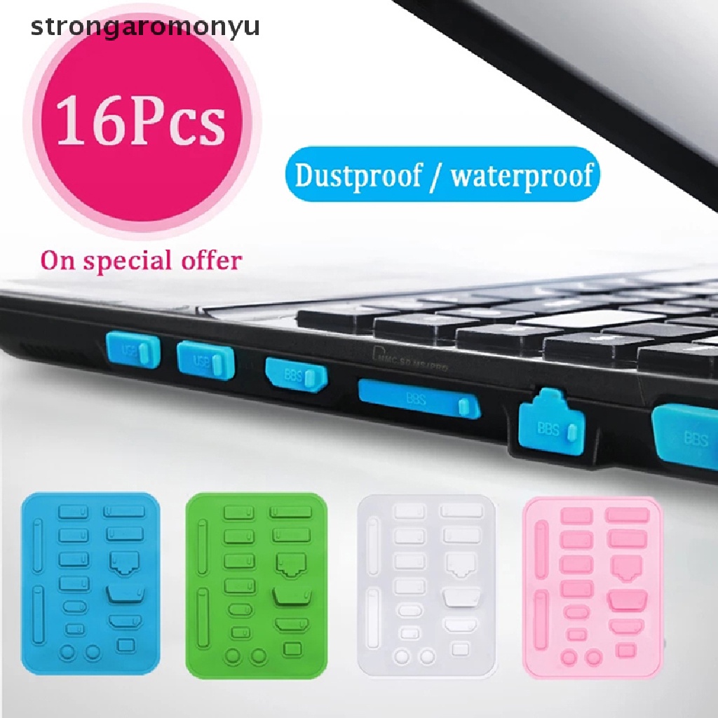 Bộ 16 Nút Bịt Cổng USB HDMI Chống Bụi Bằng Silicon Nhiều Màu