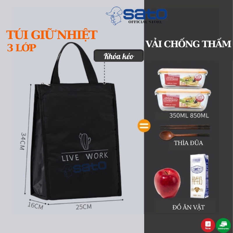 Túi giữ nhiệt, túi đựng cơm 💥Siêu Sale💥 tiện lợi hàng đẹp chống thấm cao cấp