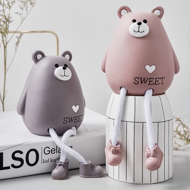 Tượng đôi gấu sweet trang trí phòng siêu đáng yêu