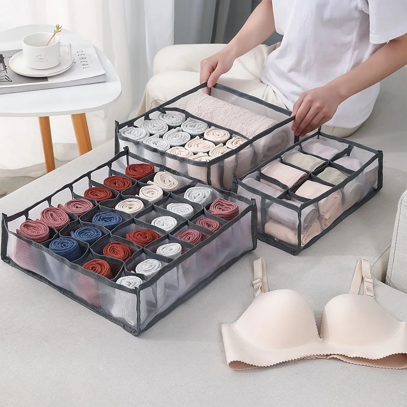 Hộp Vải Không Dệt 8/24 Ngăn Đựng Đồ Lót/Vớ Đa Năng