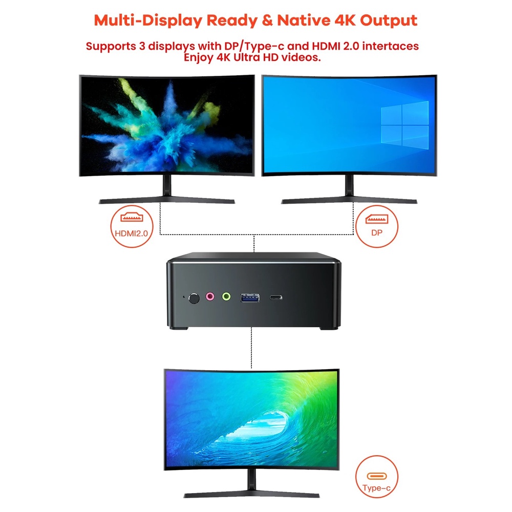 Mini PC Máy tính để bàn TBOOK MN27 AMD Ryzen7 2700U 2.4GHz đến 3.3GHz 8GB DDR4 256GB NVME SSD Radeon Vega 10 Graphics | BigBuy360 - bigbuy360.vn