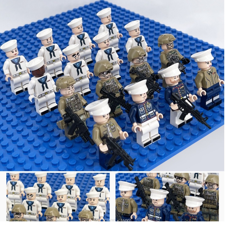 Bộ 8 mô hình lego nhân vật cảnh sát biển và lực lượng Swat đồ chơi trẻ em MS M8054