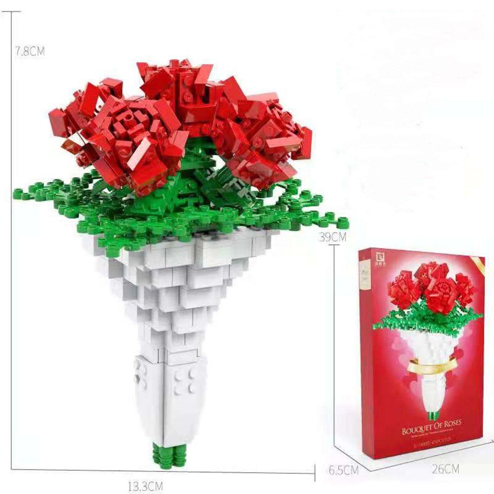 Đồ Chơi Lắp Ráp Hình Hoa Hồng Ba Chiều Sáng Tạo