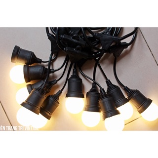 Đui đèn chống nước 7,5m 15 đui + 15 bóng 3w ánh sáng vàng