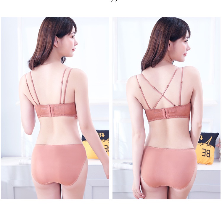 Set Áo Lót Nâng Ngực Thêu Hoa + Quần Lót Ren Thời Trang Cho Nữ