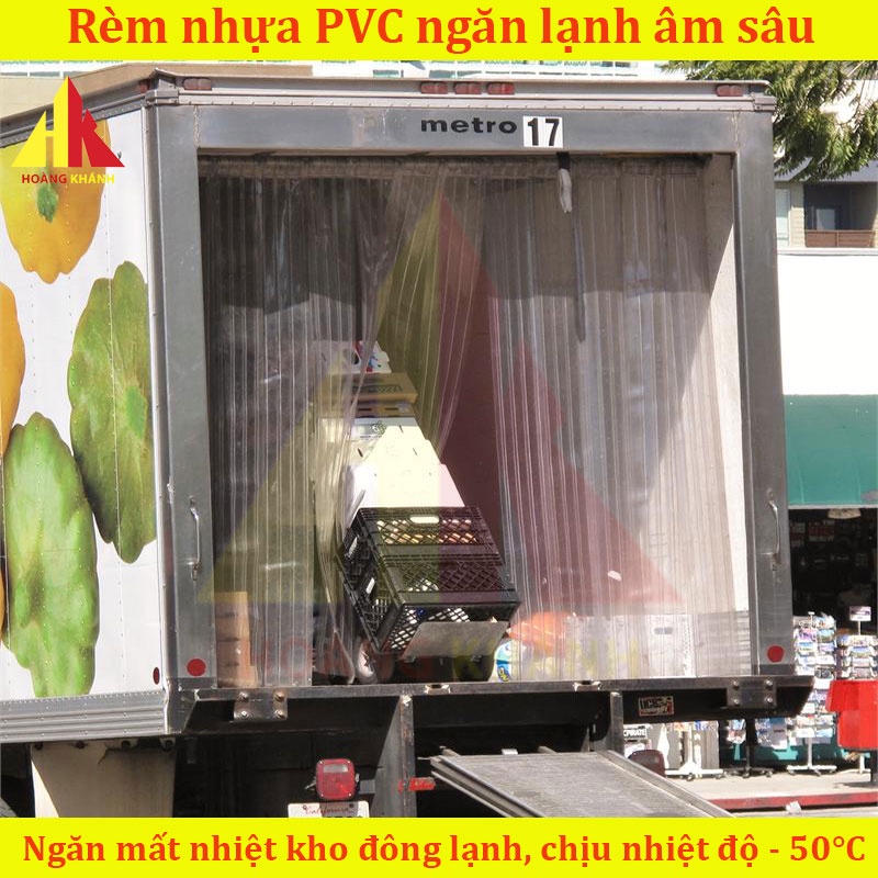 Màng nhựa PVC ngăn lạnh âm sâu Hoangkhanh, Độ dày 2mm, bản rộng 200mm - Rèm ngăn lạnh kho đông - Rèm nhựa PVC trong suốt