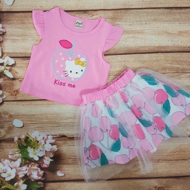 VÁY ĐẦM BÉ GÁI THÊU HELLO KITTY RẤT XINH HÀNG CAO CẤP SIZE NHÍ ĐẠI 1-12 SALE GIÁ SỐC