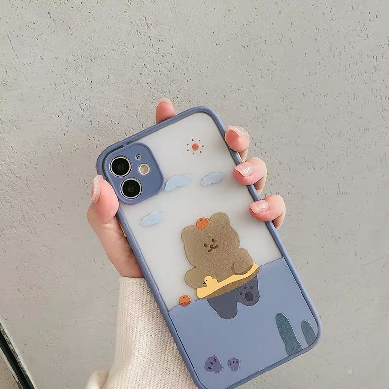 𝐂𝐨́ 𝐬𝐚̆̃𝐧 𝐜𝐡𝐨 𝐢𝐏𝐡𝐨𝐧𝐞 𝟏𝟐  Ốp lưng cho iphone7plus đến 12promax - Ốp gấu xanh lưng nhám