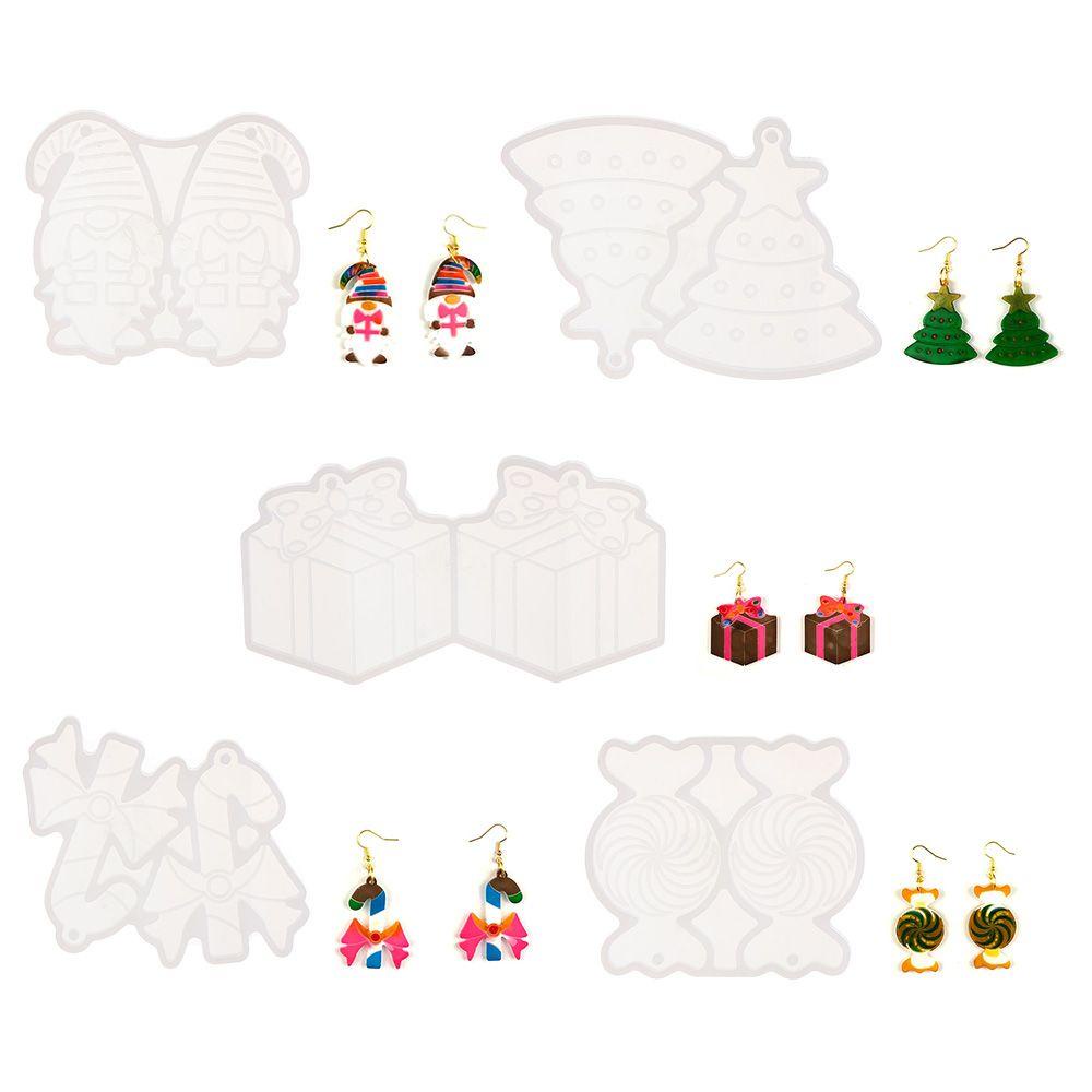 Set 5 Khuôn Làm Bông Tai Nhựa Resin UV Hình Vườn Hoa DIY|Khuôn Silicone Làm Đồ Trang Sức