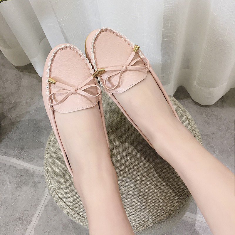 Giày búp bê IELGY đế mềm chống trượt đính nơ dễ thương dành cho nữ