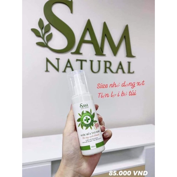 ⭐Nước rửa tay khô Sam Natural 100ml dạng xịt, tiện lợi⭐