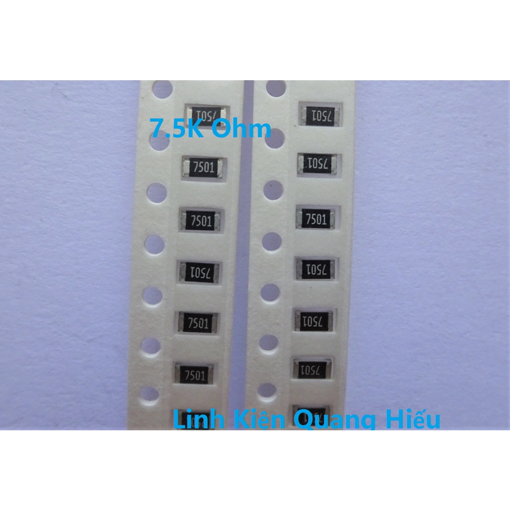Điện trở dán SMD 1K  2K  7,5K  10K  18K  20K  22K 47K 1206 1% 1/4W