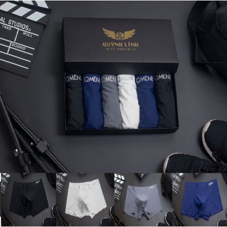 SET 3 Quần lót nam thun lạnh cao cấp kiểu dáng boxer Quần sịp đùi mềm mại không đường may LOTNAM12