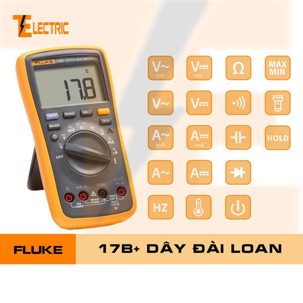 Fluke 17B+ Đồng Hồ Đo Tụ Đo Tần Số Đo Nhiệt Độ Fluke 17B+ Dây Đài Loan