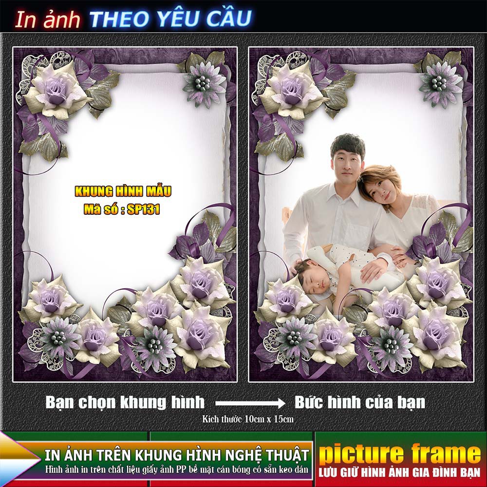 [IN ẢNH THEO YÊU CẦU] - lồng ghép ảnh vào khung hình nghệ thuật. Kích thước 10x15cm.