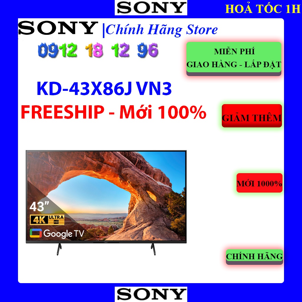 Tivi Sony 4K 43 inch KD-43X86J VN3