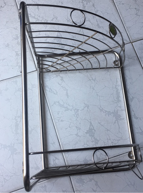 Kệ treo góc nhà tắm inox 25cm