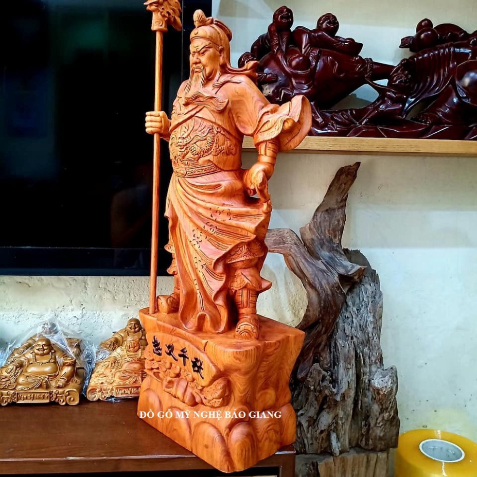 Tượng quan công gỗ hương cao 60 cm