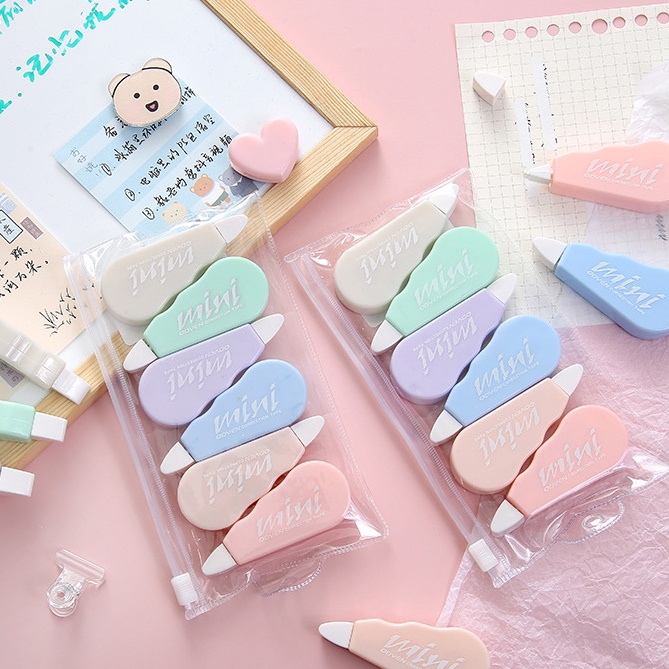 Băng sửa 6 cái Băng sửa di động 5MM Bộ Văn phòng phẩm sửa lỗi cho học sinh