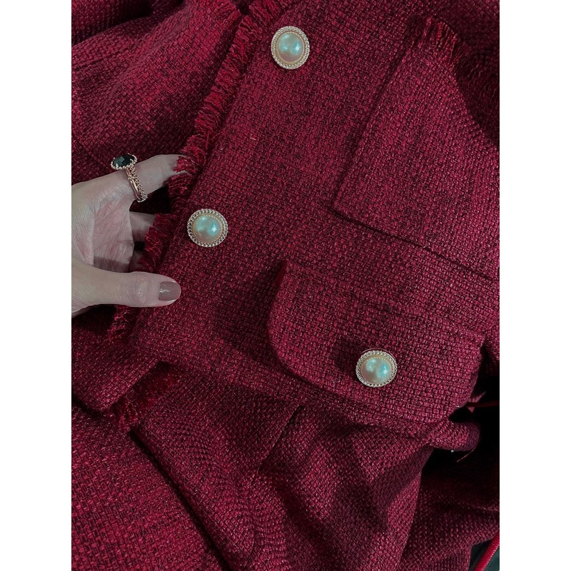 ( Ảnh thật ) S1212 set áo dạ tweed và chân váy dài | BigBuy360 - bigbuy360.vn