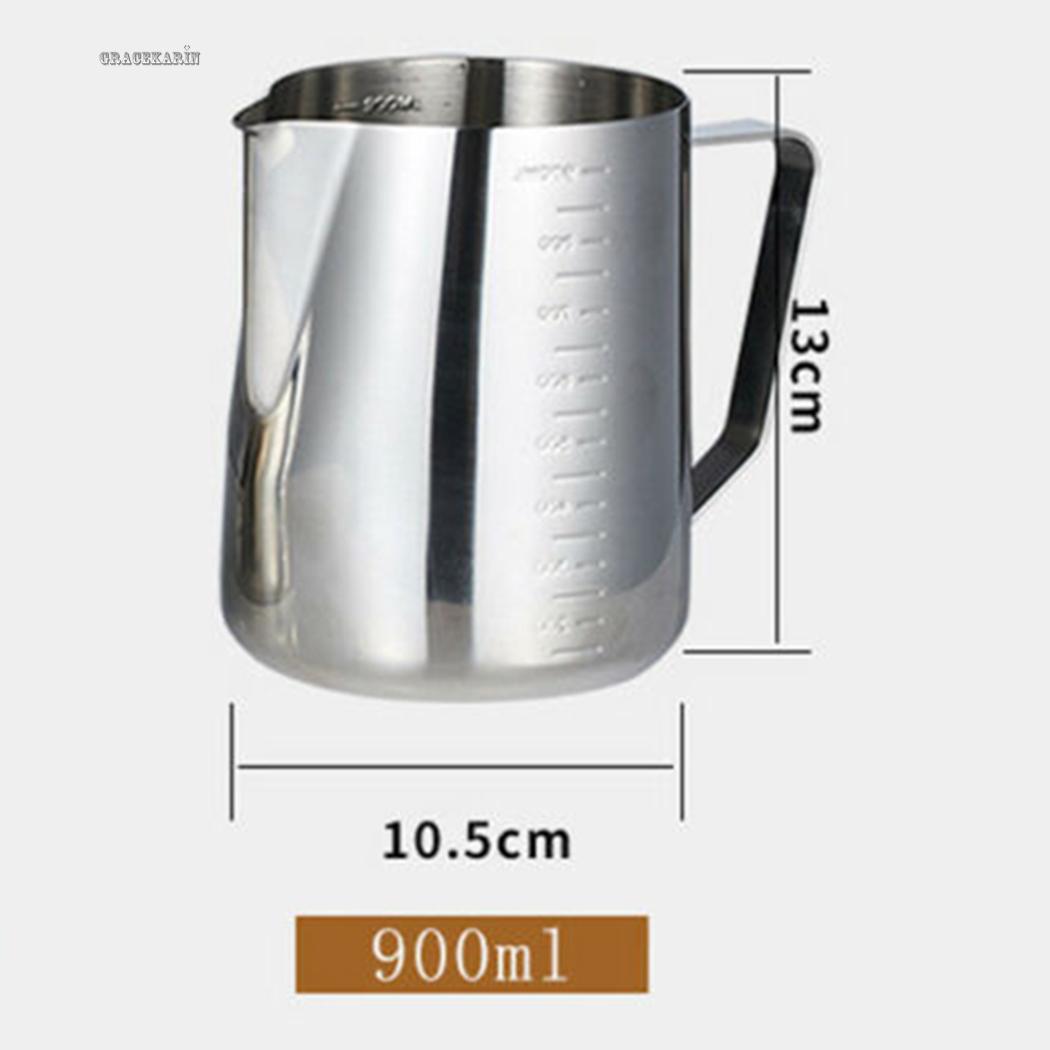 Home & Living  Latte Espresso Frothing Scale Jug Pot Tank Stainless Steel