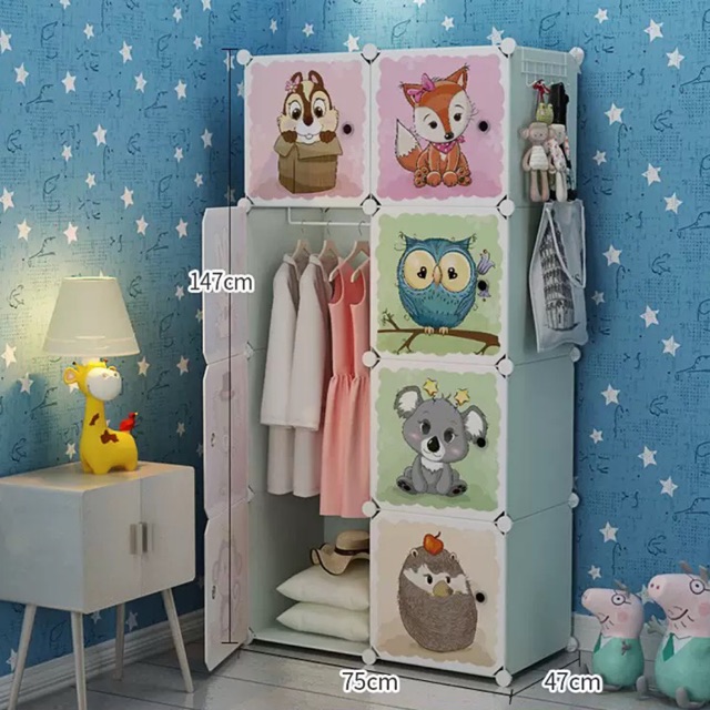 TẶNG MÓC SƯỜN VÀ TREO ĐỒ- TỦ NHỰA GHÉP 8 Ô THÂN SÂU 47cm. Mẫu mới siêu HOT