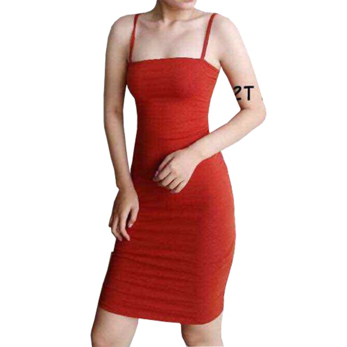Đầm body ❄ FREESHIP ❄ Váy 2 dây quai ngang sợi bún thời trang XIXO cao cấp DAM0019