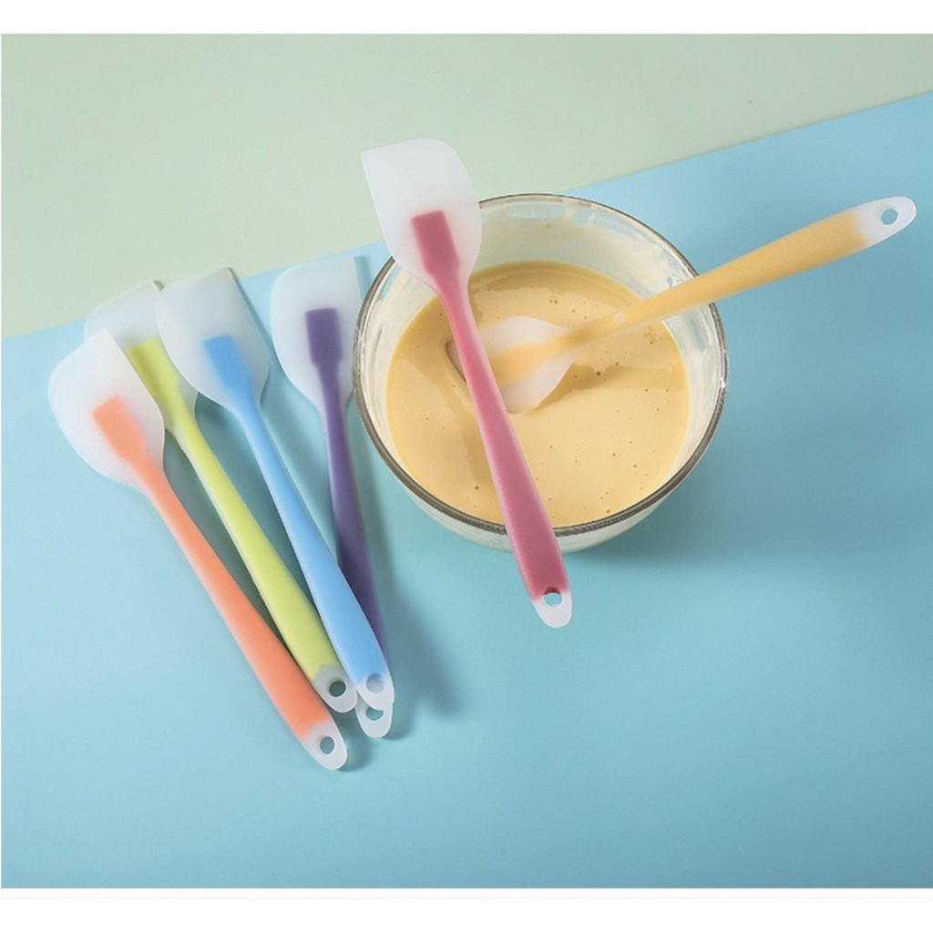 SỈ 100 CÂY Phới Trộn Bột Làm Bánh Silicon, Cây Vét Spatula [Phụ Kiện Làm Bánh]