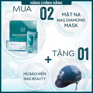 Tặng 01 mũ bảo hiểm/nón bảo hiểm khi mua 02 hộp sản phẩm BỘ ĐÔI MẶT NẠ N.A.G DIAMOND MASK