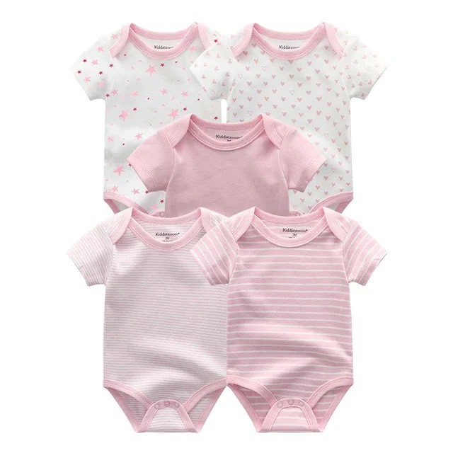 Set 5 Áo Bodysuit Ngắn Tay Dành Cho Bé Từ 0-24 Tháng mẫu ngẫu nhiên