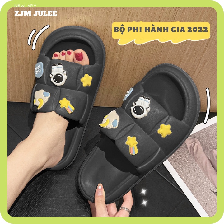 Dép bánh mì nữ quai ngang sticker PHI HÀNH GIA - dép nữ đi chơi dễ thương giá rẻ