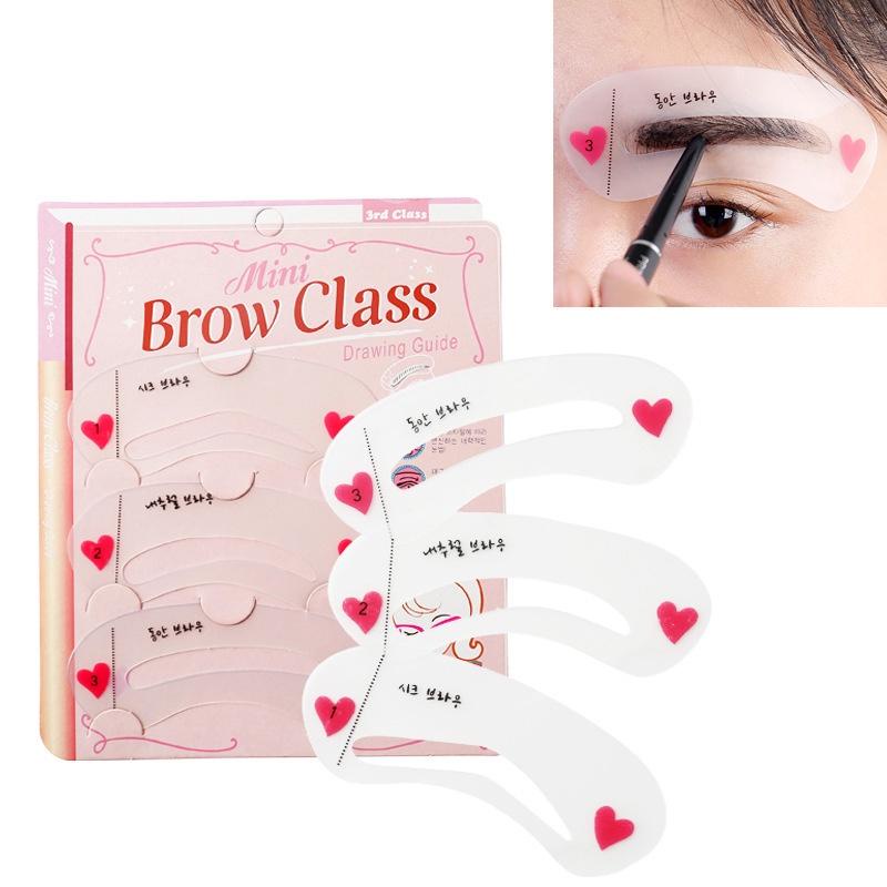 Bộ 3 Khuôn Kẻ Lông Mày Mini Brow Class 3 Kiểu Khác Nhau