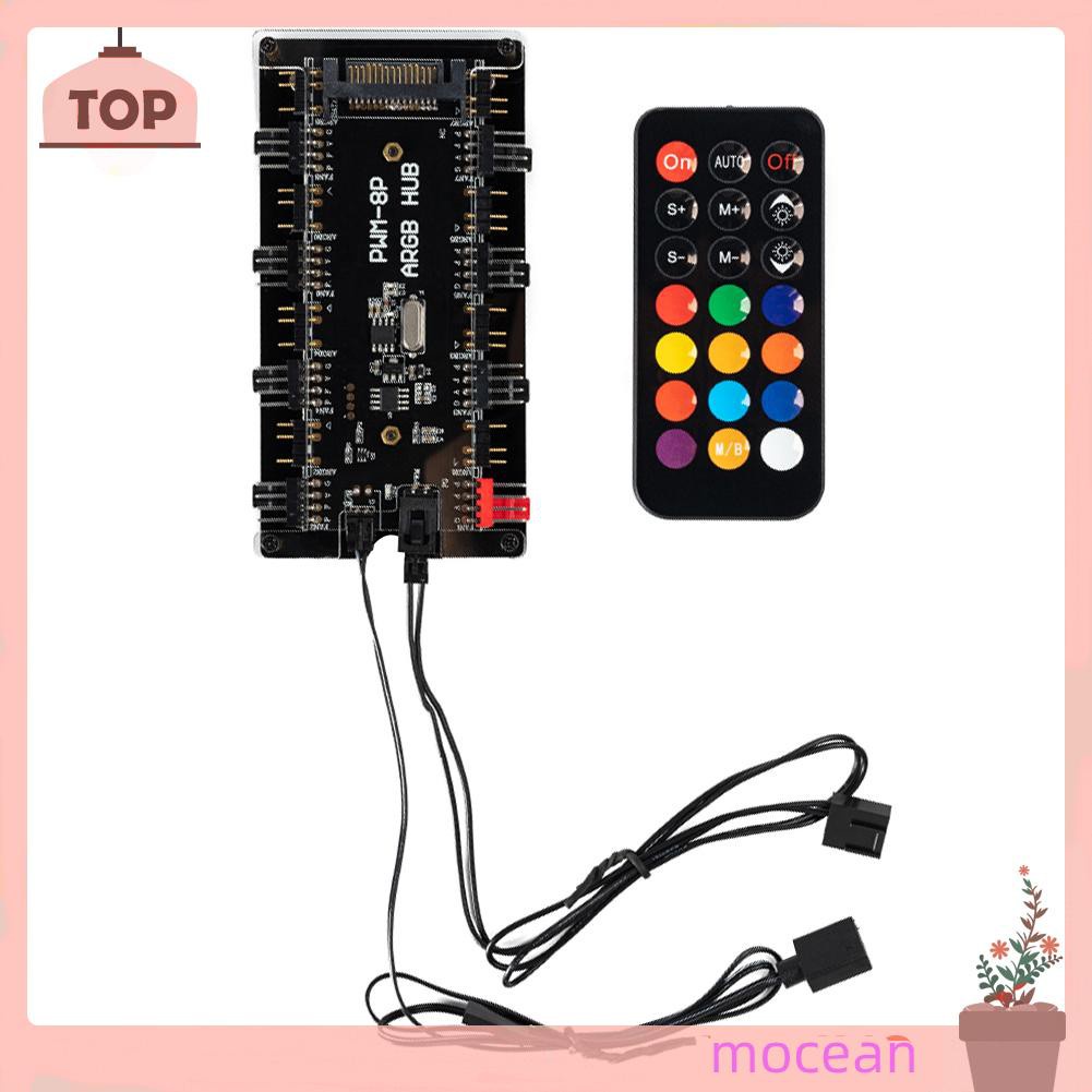 Bộ Chia Nguồn Sata 1 Sang 8 Quạt 12v 4 Pin Pwm Argb