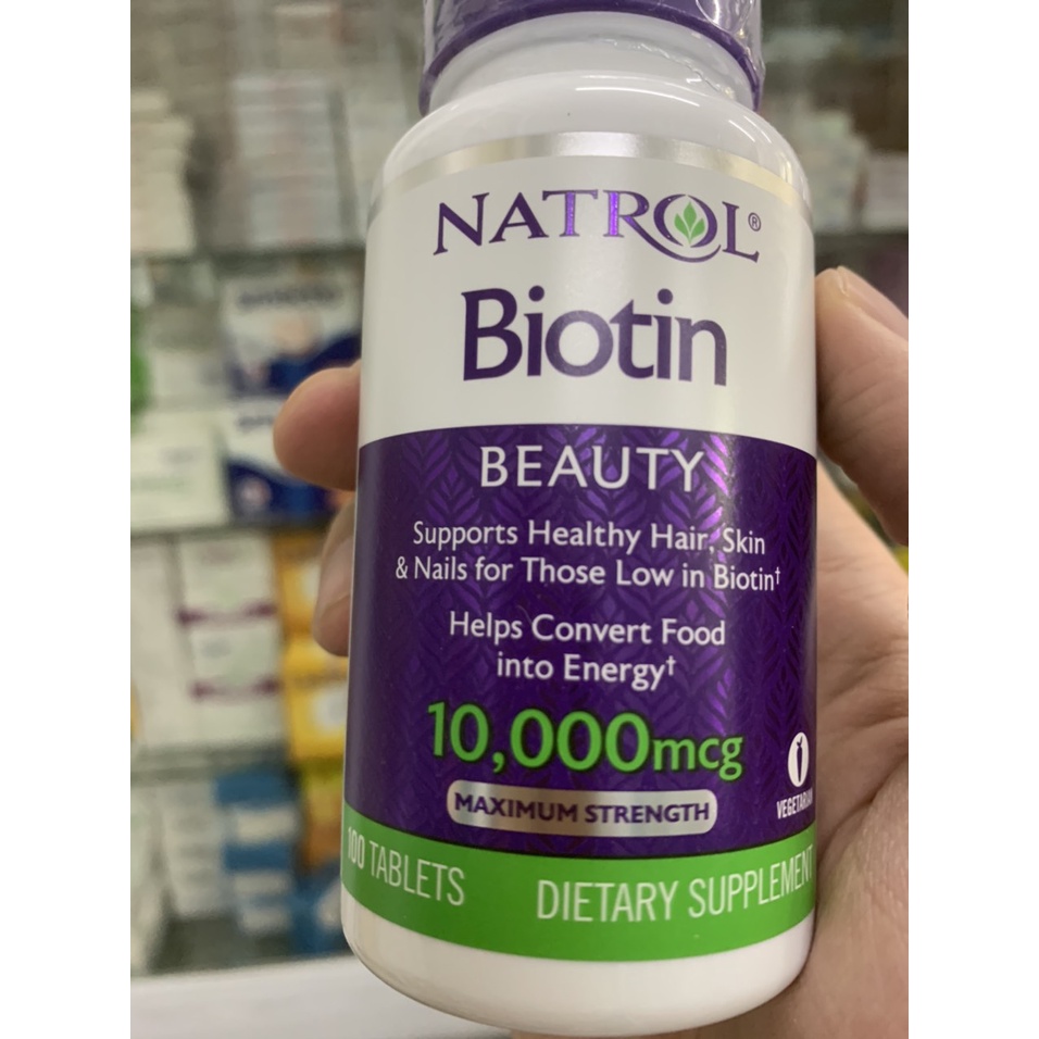 Viên Uống Hỗ Trợ Mọc Tóc Natrol Biotin 10000 Mcg 100 Viên Của Mỹ