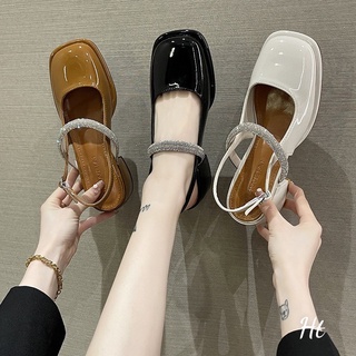 Hàng về có sẵn!!!!sandal bít mũi búp bê quai đá hở gót, gót vuông 5 phân hàng cao cấp chuẩn quảng châu fullbox