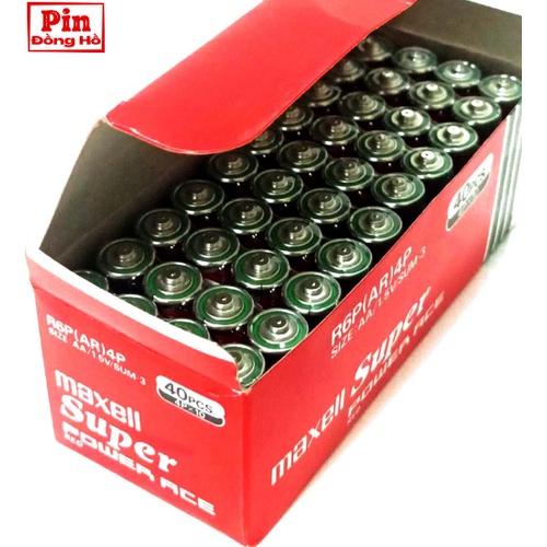 " Pin AA Maxell R6P  1 hộp 40 - Pin Tiểu Super Power Chính Hãng Dùng cho cmos, remote, đồ chơi, thiết bị điện t