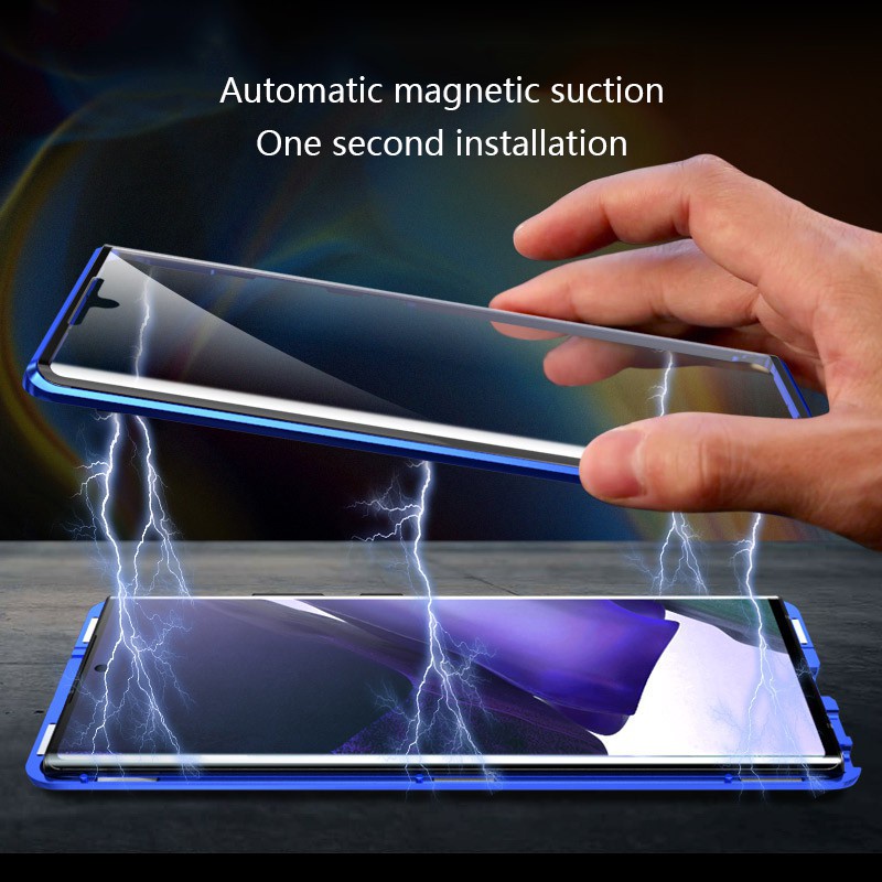 Ốp Điện Thoại Kính Cường Lực Cứng Hai Mặt Nắp Lật Cho Samsung Galaxy Note 20 Ultra Note 20 Note 10 Note 10 Plus Note 10 Lite Note9