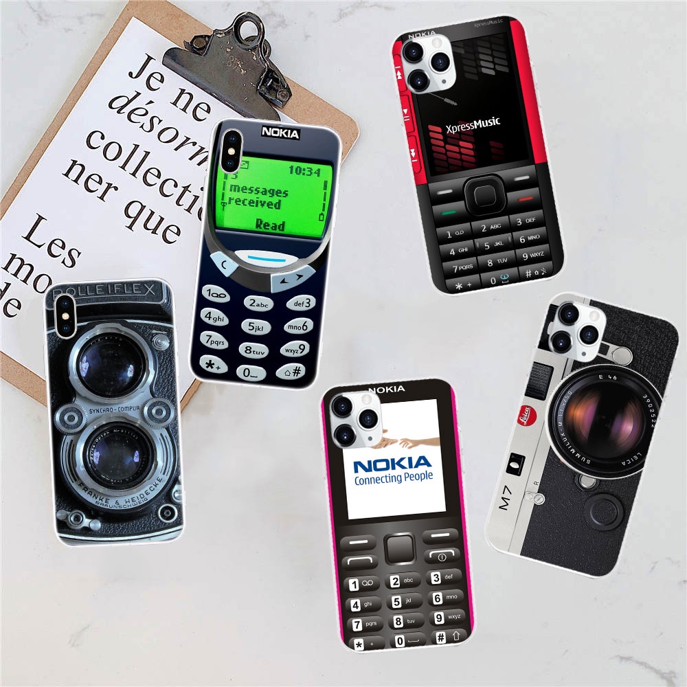 Ốp Điện Thoại Trong Suốt Họa Tiết Máy Ảnh Nokia Cổ Điển Cho iPhone SE XR 5 5s 6 6s 7 8 Plus 11 Pro Max LN123