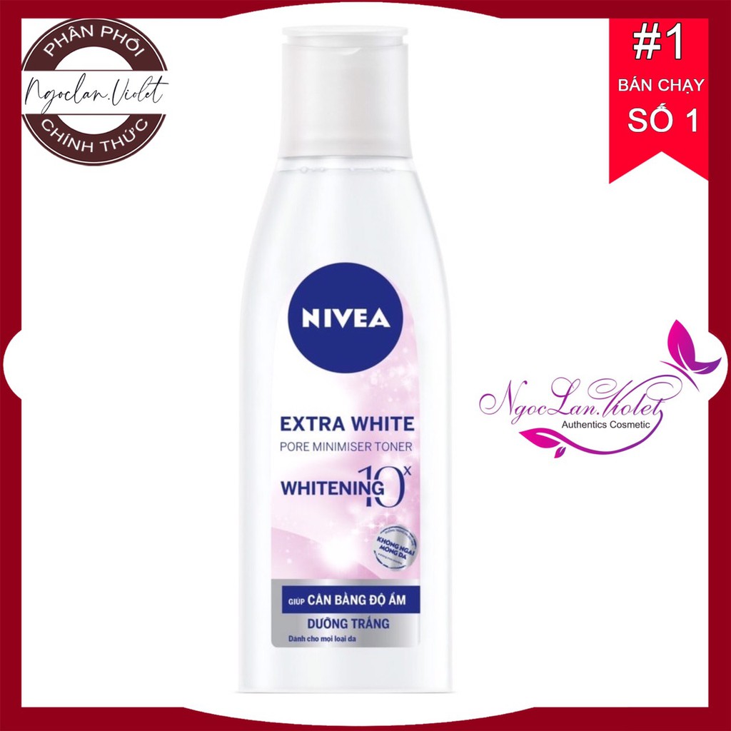 Nước hoa hồng NIVEA Extra White dưỡng trắng da & se khít lỗ chân lông (200ml)